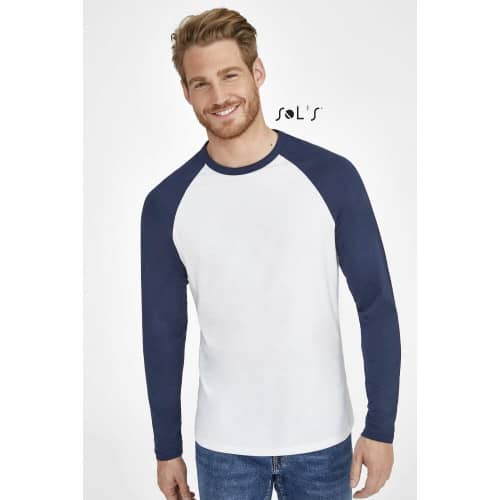 T-shirt Long sleeve MEN'S TWO-COLOUR T-SHIRT WITH LONG RAGLAN SLEEVES funky
