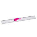 Ruler 30cm clear with sticky note flagsflags