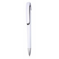 Plastic pen white barrel and coloured trim large clip Spark