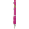 Plastic pen with coloured barrel , twist action Apple fashion