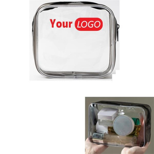 Pvc Zippered Transparent Cosmetics Bag