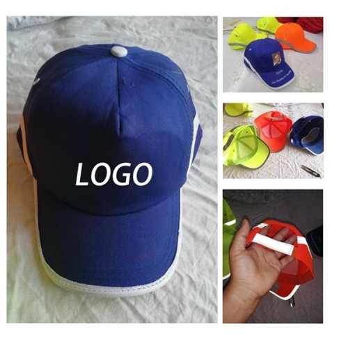 6-Panel Polyester Quick-dry Cap with Reflective Strip
