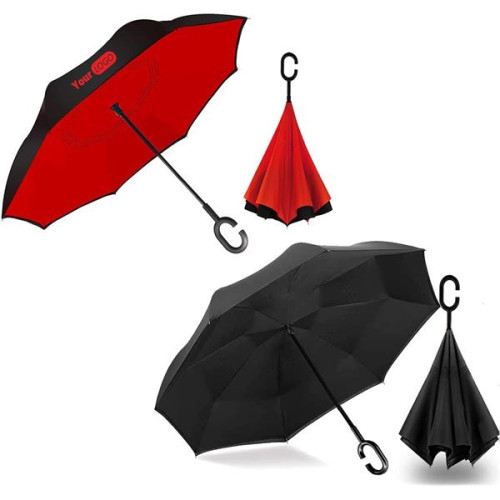 C-Shaped Handle Double Layer Stick Umbrella