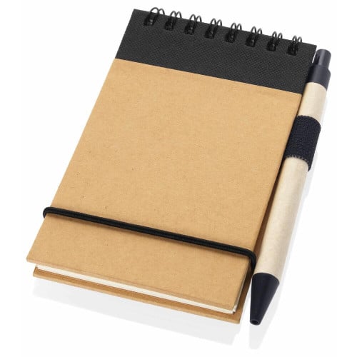 Notebook A6 size made from recycled paper with pen 80 pages