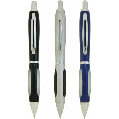 Pen METAL silver fittings rubber grip parker style refill Aspen