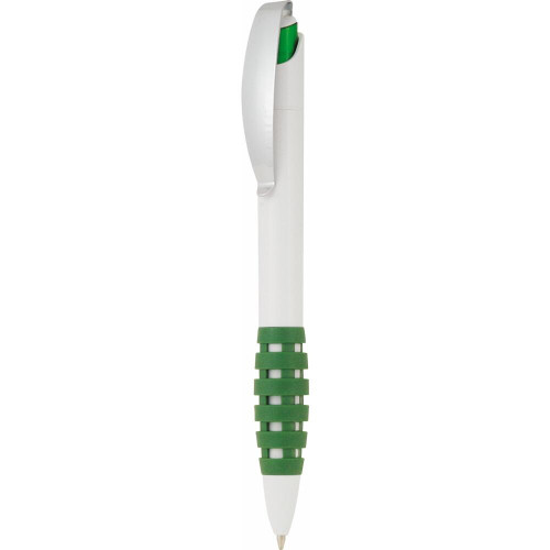 Plastic pen with hatched design grip Madrid