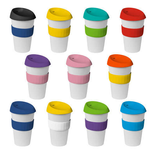 coffee cup / Mug 16oz/535ml Plastic Karma Kup Silicon lid Reusable  Eco Friendly